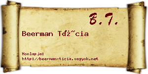 Beerman Tícia névjegykártya